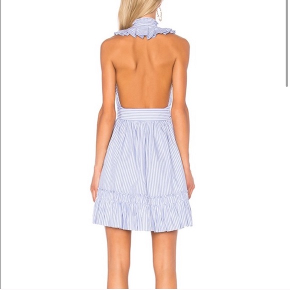 Alexis Blue Briley Stripe Mini Halter Dress - Picture 2 of 5